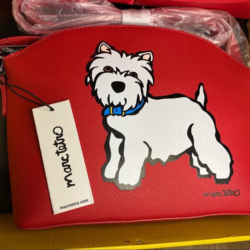 Marc Tetro WESTIE Dog Crossbody Purse / Card Holder Set New In Gift Box - Picture 4 of 12